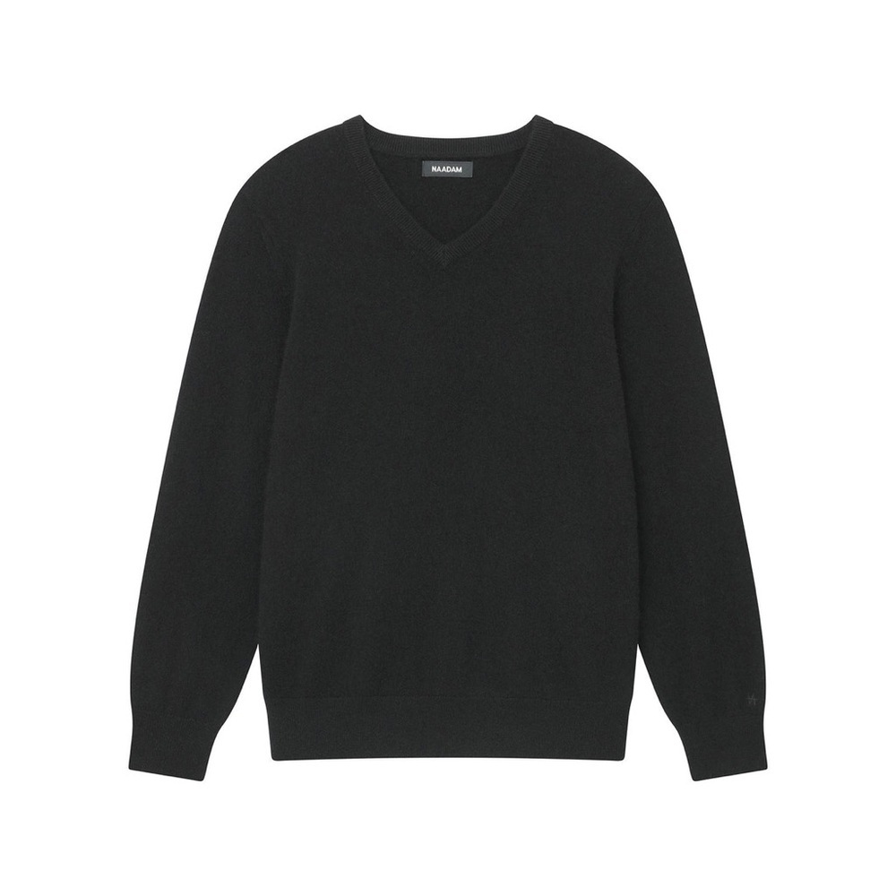 Naadam The Original Cashmere V-Neck Sweater Men's in black size XL
